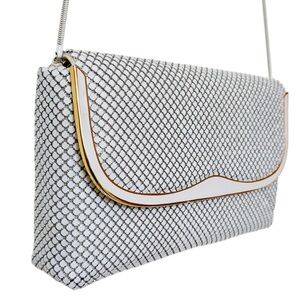 Vintage 60s White Mesh Clutch Handbag